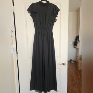 Like New Halogen Flutter Sleeve Wide Leg Jumpsuit Black Size S